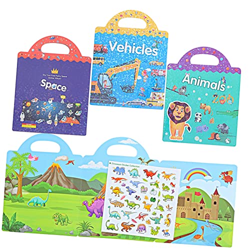 Milisten 4 Sätze Wiederverwendbares Aufkleberbuch Für Lehrreich Kleinkinder Aufkleber Für Aktivitätsbücher Mit Aufklebern Wasserdichter Verbund-PVC-Aufkleber von Milisten