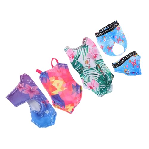 Milisten 4 Sets Mini-bademode Für Puppen: Modische Badeanzüge – Mini-strandkleidungszubehör – Sommer-Bikini, Austauschbare Puppenkleidung von Milisten