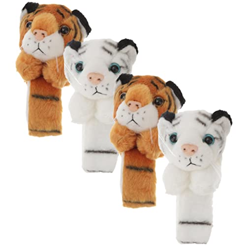 Milisten 4 Stck Plüsch Tier Slap Armbänder Tiger Weißer Tiger Lustige Spielzeuge für Partys Geburtstage Halloween und Mehr von Milisten