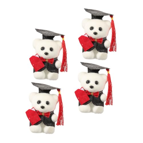 Milisten 4 Stück Abschlussbärengeschenk Kleine Bärenpuppe Bär Ornament Abschluss Stofftiere Abschlussbär Vorhanden Abschluss Bär Weiche, Flauschige Puppe Plüsch von Milisten