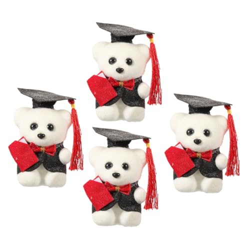 Milisten 4 Stück Abschlussbärengeschenk Mini Stoffing Graduation Tier Cartoon Stofftier Kleiner Abschlussbär Herzlichen Glückwunsch Grad Toy Abschluss Stofftiere Diplom-bär Plüsch von Milisten