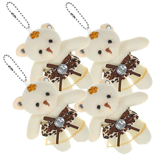 Milisten 4 Stück Bärenpuppe Junge klein Kuchen Dekorationen Bär für Party süßes Accessoire süßes Tier Hochzeitsbär Süßes Stofftier Stofftier- PP Baumwolle Leopard von Milisten