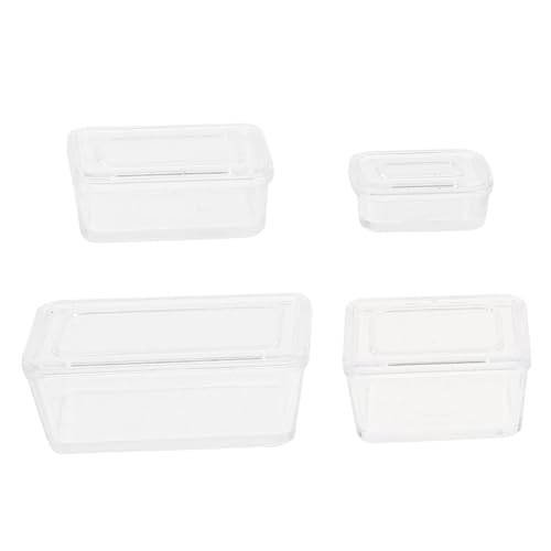 Milisten 4 Stück Boxen Aufbewahrungskiste Miniatur Kind klein Snack Abteil Puppenhauszubehör Mini-Dekoration für Puppenhaus Mini-Haushandwerk dekoratives Korbmodell Mini schmücken Plastik von Milisten