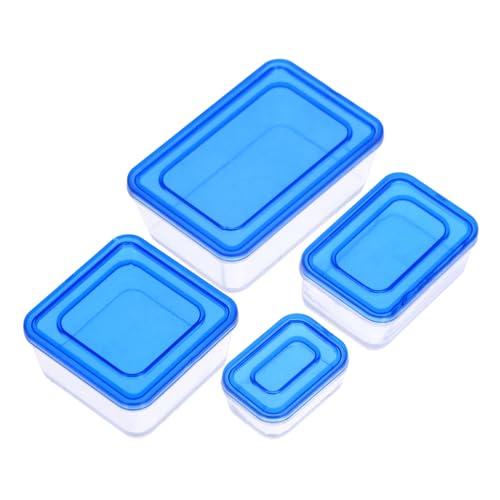 Milisten 4 Stück Boxen Mini spielzeuge für lebensmittelboxen kinderspielzeuge Lunchboxen Mini-Sachen Landschaftsschmuck Puppenhaus-Requisite Abs Blue von Milisten