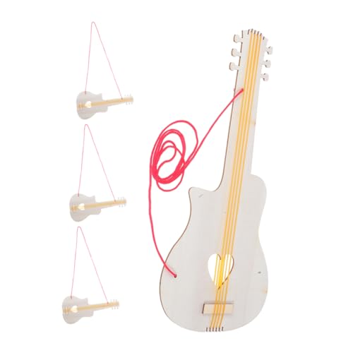 Milisten 4 Stück DIY-holzgitarre Für Gitarre DIY Handgefertigtes DIY-Graffiti- Aus Holz Gefälschte Gitarre Anfänger Gitarre Gitarrendekor Aus Holz Maltrommel Hölzern von Milisten