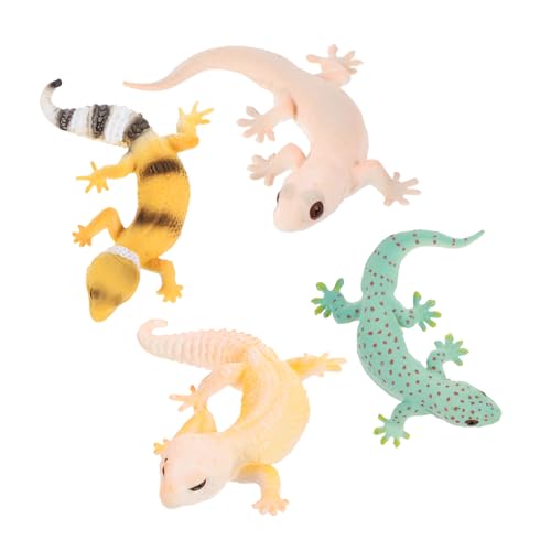 Milisten 4 Stück Gecko Modelle Teiliges Lebensechte Gecko Figuren für Lernspielzeug für Kreative und Bildung Hochwertige Plastik Dekoration für Fantasievolles von Milisten