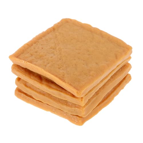 Milisten 4 Stück Getrocknetes Tofu -Modell Tofu Modell Falsche Tofu Realistisches Tofu Realistische Deko Tofu Nachbildung Fake-Tofu-Requisite künstlich getrockneter Tofu Plastik Light Brown von Milisten