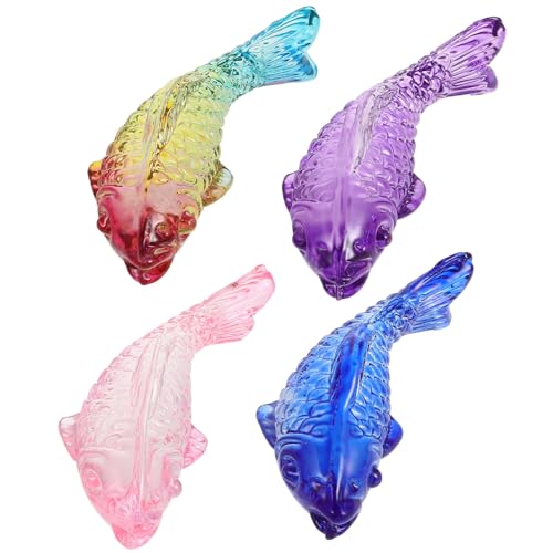 Milisten 4 Stück Glasfisch Ornament Heimdekoration Aquarium Dekoration Realistische Fisch Dekoration Glasfisch Aquarium Dekoration Kleine Fischfigur Fischfigur Dekorative von Milisten
