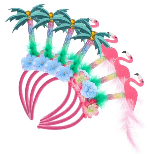 Milisten 4 Stück Haarreif Flamingo und Teiliges für Hawaii Party Leicht und Strapazierfähig Accessoire für Sommerfeste und Strandveranstaltungen von Milisten