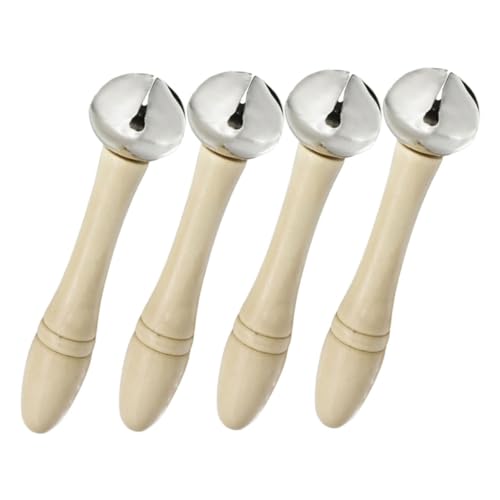 Milisten 4 Stück Hand Shake Bells Percussion Glocken für Anfänger Robustes Musikinstrument mit Klarem Klang Vielseitig für Party Unterricht und Geschenkideen von Milisten