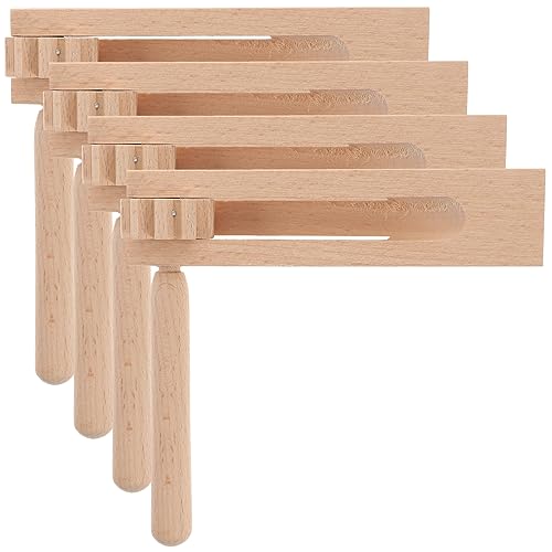 Milisten Holz Geräuschemacher für Kinder 4Stücke Ratsche Spielzeug Pädagogisches Musikinstrument Rhythmusspielzeug für Früherziehung für Partys und Spiele von Milisten