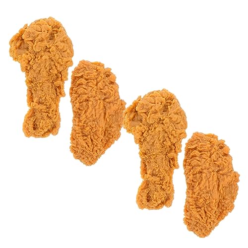 Milisten 4 Stück Hühnerbein- und Flügelmodell Mini realistisch Hühnchen-Essen- künstliche Hühnerkeule Oberschenkel Lebensmittelsimulation gefälschte Hühnerflügel PVC Milisten 4 Stück Hühnerbein- und Flügelmodell Mini realistisch Hühnchen-Essen- künstliche Hühnerkeule Oberschenkel Lebensmittelsimulation gefälschte Hühnerflügel PVC von Milisten