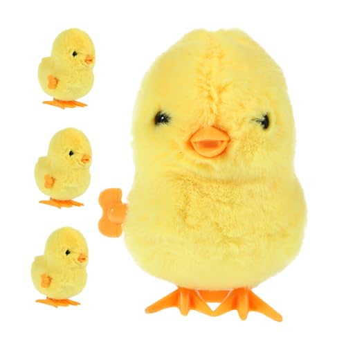 Milisten 4 Stück Hüpfendes Hühnerspielzeug Spielzeugküken für Kleinkinder Flauschige Küken gehendes Küken-Babyspielzeug Party Gefälligkeiten Huhn aufziehen Plastik Yellow von Milisten