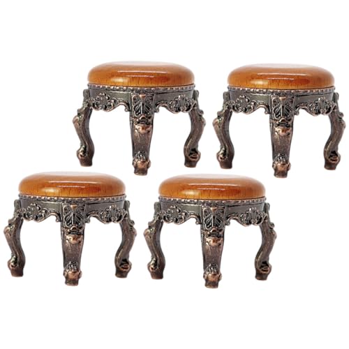 Milisten 4 Stück Kleiner Stuhl für Zimmerpuppe tischdeko Miniatur-Hocker- Puppenhaus-Hockermodell Puppenhaus winziger Hocker Kleiner runder hocker Puppenzubehör Metall von Milisten