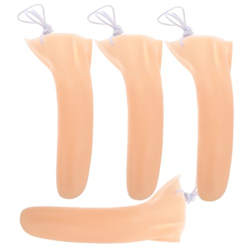 Milisten 4 Stück Lange Nase Halloween Party für WHO gefälscht Holzpuppennase Lustige Nase Cosplay Nase Kunststoff Nase Karneval Nase Cosplay-Nase Langnasen-Requisiten-Bühne Vinyl Beige von Milisten