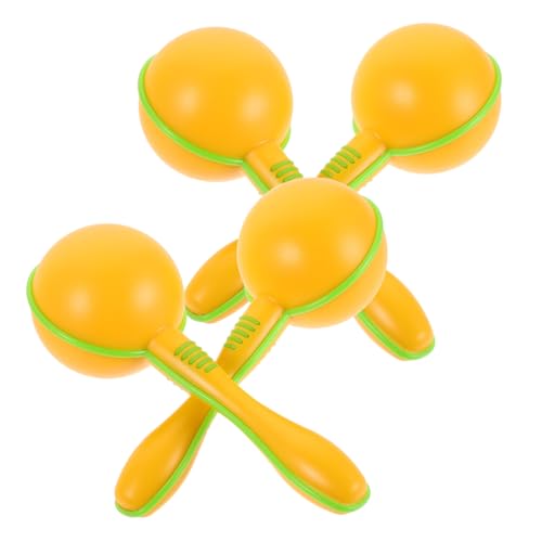 Milisten 4 Stück Maracas Shaker Musikspielzeug Musikalische Maracas Schlaginstrument Musikalisches Krachmacher Krachmacher Kleinkind Kleinkind Rasseln Gelb von Milisten