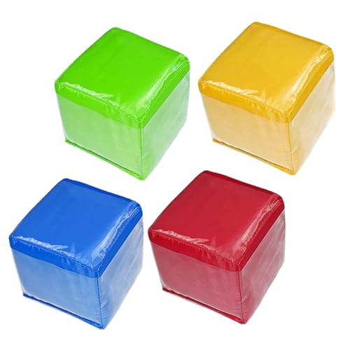 Milisten 4 Stück Massenwürfel grafischer kognitiver Würfel englischer Buchstabenwürfel Würfelspiel-Requisite Bildungsspielzeug Taschenwürfel Würfeln PVC von Milisten