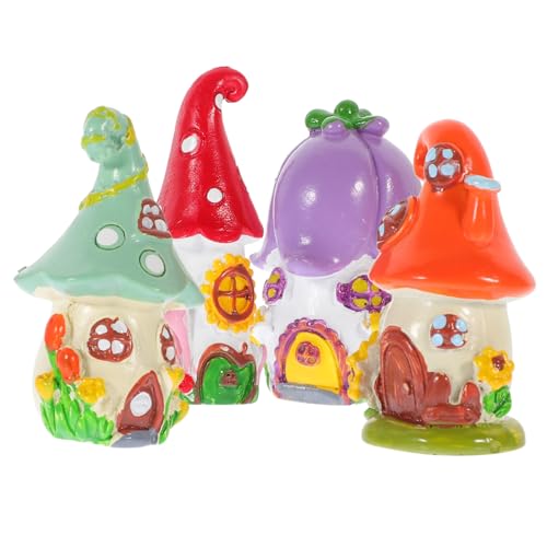Milisten 4 Stück Mikro-Landschaftsdekoration Ornamente Feen Fälschung Miniatur Figuren wohnaccessoires House Decoration naturevibes Garden Decor bastelset Desktop- Hausbedarf Harz von Milisten