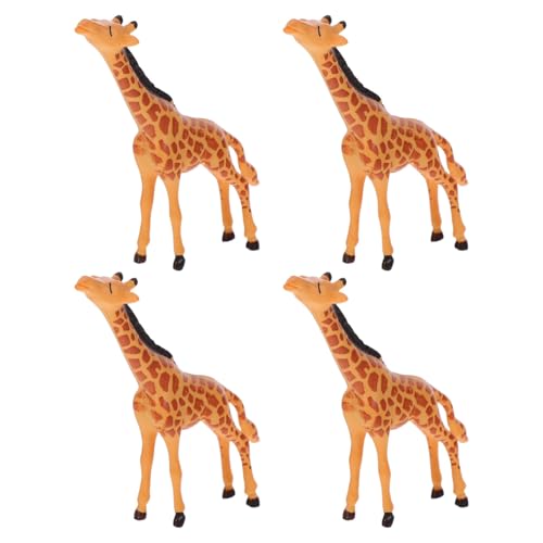 MILISTEN 4 Stück Mikrolandschaft dekorative Statue Giraffenstatue aus Harz Tierkuchendekor kleine Giraffenfigur Harz-Giraffe- kleine Tierfigur Puppenhaus-Giraffe Orange von Milisten
