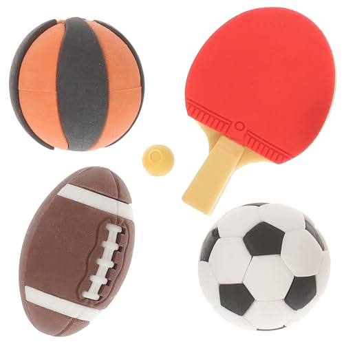 Milisten 4 Stück Mini-Dekoration tischtennisball Tischtennis Platte Home Dekoration badketball Home Decoration Mini- -Basketballmodell Mini-Hausball- Mini-Ornament Gummi von Milisten