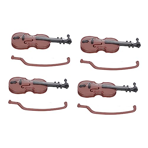 Milisten 4 Stück Mini Geigen Ornament Dekorationen Modelle Miniaturen Geige Puppenhaus Geigenmodell Miniatur Musikinstrument Simulation Geige Musikspielzeug Mini von Milisten