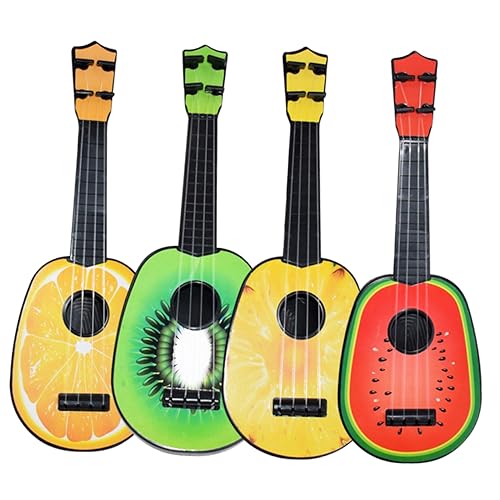 Milisten 4 Stück Mini Ukulele Set Fruchtform Gitarre Wassermelone Ananas Musikinstrument für Lernspielzeug Kreativität und Musikalischen Früherziehung von Milisten