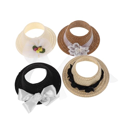 Milisten 4 Stück Mini Zylinderhüte für Puppen mit Schleifen Leichte Robuste Miniatur-Hut-Accessoires für Kostüme Kreatives Basteln Rollenspiele und Soziale Kompetenzentwicklung von Milisten