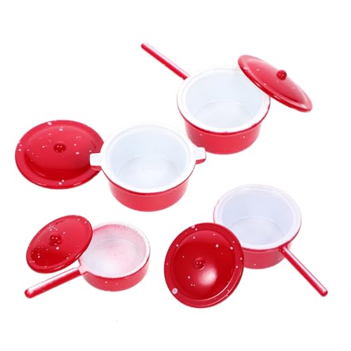 Milisten 4 Stück Mini-kochgeschirr Miniaturpuppenhausartikel Puppenhaus-kochgeschirr Dekorative Simulationspfannen Mini House Kitchenware Miniaturtöpfe Legierung Rot Milisten 4 Stück Mini-kochgeschirr Miniaturpuppenhausartikel Puppenhaus-kochgeschirr Dekorative Simulationspfannen Mini House Kitchenware Miniaturtöpfe Legierung Rot von Milisten