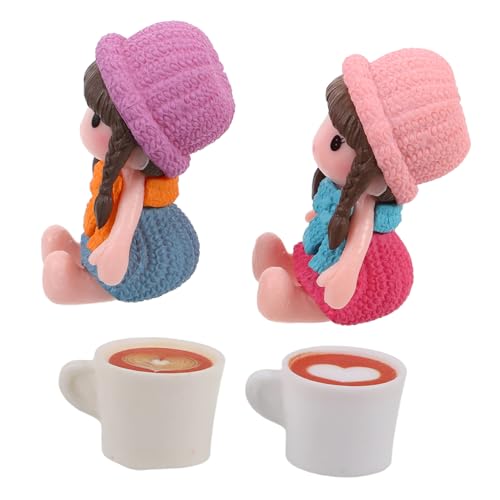 Milisten 4 Stück Miniatur-Puppenornamente Puppen Set Puppen Puppenstube Zubehör Puppenhaus Accessoires deko puppenhaus Wohnzimmer möbel Miniaturbecher aus Kunststoff Harz von Milisten