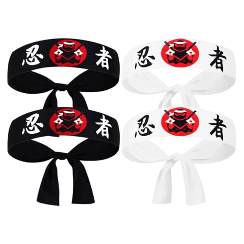Milisten 4 Stück Ninja-Druck-Kopftuch-Stirnband Japanische Stirnband Für Männer Für Männer Bandanas Breite Stirnbänder Für Frauen Japan- Lauf- Chef Supply Milisten 4 Stück Ninja-Druck-Kopftuch-Stirnband Japanische Stirnband Für Männer Für Männer Bandanas Breite Stirnbänder Für Frauen Japan- Lauf- Chef Supply von Milisten