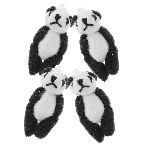 Milisten 4 Stück Plüsch Panda Anhänger Niedliche Mini Panda Puppen aus Hochwertigem Material als Schlüsselanhänger oder Dekoration für Zuhause von Milisten