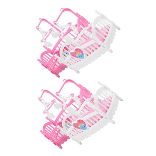 Milisten 4 Stück Puppenhausmöbel Puppenstubenmöbel Mini-puppenhauszubehör Zubehör Für Puppenhäuser Miniaturpuppenhaus -kit Puppenbett Puppenhausbett Mini Möbel Abs von Milisten