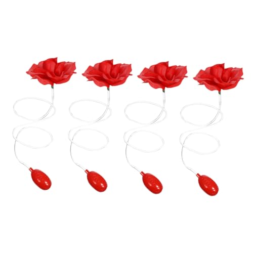 Milisten 4 Stück Rote Rosen Spritzblumen Realistische Wasser Sprühblume Tragbares Aprilscherz für Erwachsene für Halloween und Party Streiche von Milisten