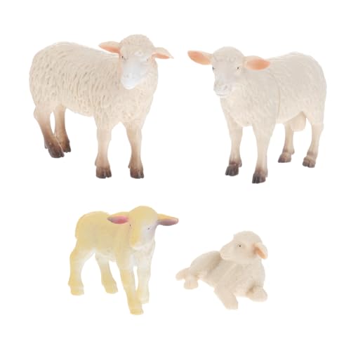 Milisten 4 Stück Schafmodellspielzeug Simulation Tiere Spielzeugschafe Spielzeugfiguren Tiere Schafe Kinderspielzeug Kindertierspielzeug PVC von Milisten