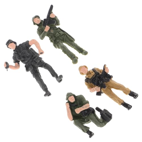 Milisten 4 Stück Soldatenmodell Spielzeugfiguren Soldatenfigur Kleine Figuren Miniaturfigur Sandtisch-Soldaten-Modelle Winzige Figuren Modellsoldaten Tischminiaturen Minifiguren Plastik von Milisten