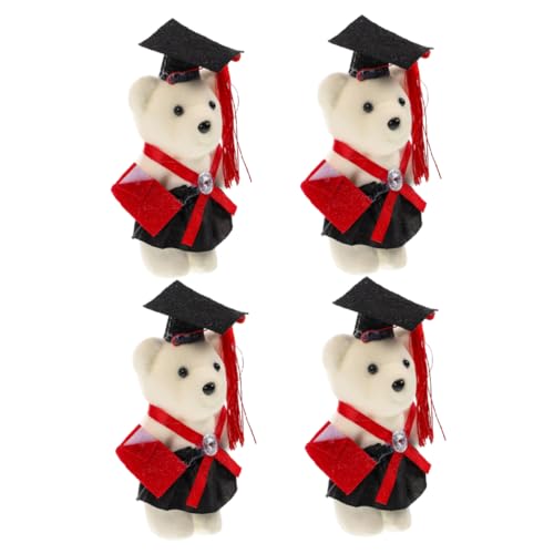 Milisten 4 Stück Teiliges Abschlussbär Plüschspielzeug Niedliche Stofftiere für Dekoration und zur Graduierung für Fotos und Feiern Sorgfältig Verarbeitet Einzigartiges Design von Milisten