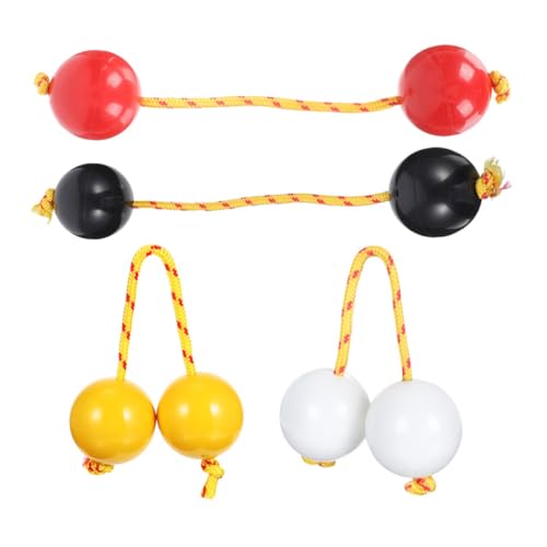 Milisten 4 Stück Teiliges African Shaker Handliches Percussion Instrument mit Doppelten Kugeln Fördert Fingerfertigkeit und Rhythmus Leichter Tragbarer Kashaka Shaker für Erwachsene von Milisten