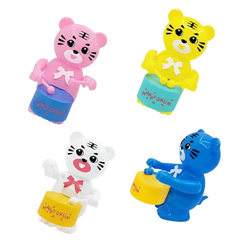 Milisten 4 Stück Teiliges Aufziehspielzeug Tiger Lustige und Kreative Spielzeuge für Lernspiele und Raumdekoration Bunte Cartoon Tiger Designs von Milisten