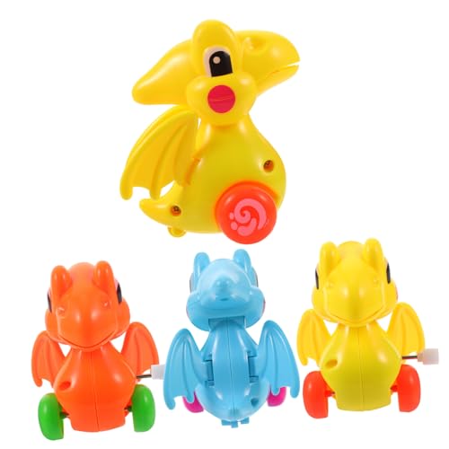 Milisten 4 Stück Teiliges Dinosaurier Aufziehauto für Liebevoll Gestaltete Mini Wind Up Spielzeugautos in Bunten Farben Robust und Einfach zu Bedienen für Kleinkinder Ab Jahren von Milisten