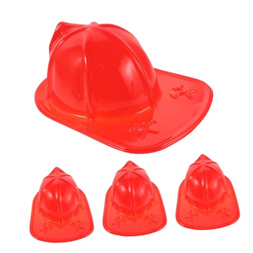 Milisten 4 Stück Teiliges Feuerwehrhelm Leichtem Kunststoff Realistisches Design Komfortabel und Farbenfroh für Halloween-party und Feuerwehr-kostümspiel von Milisten