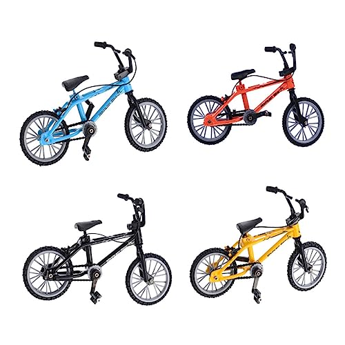 Milisten 4 Stück Teiliges Finger Bike Mini Mountainbikes aus Aluminiumlegierung und Kunststoff Zerlegbar Finger Fahrrad zur Fingerfertigkeit und Stressabbau für Erwachsene von Milisten