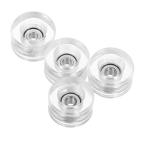 Milisten 4 Stück Teiliges Finger Skateboard Wheels mit Lagern Transparent Leicht Kompatibel Schnelle Montage für Reparatur und Tägliche Praxis von Milisten