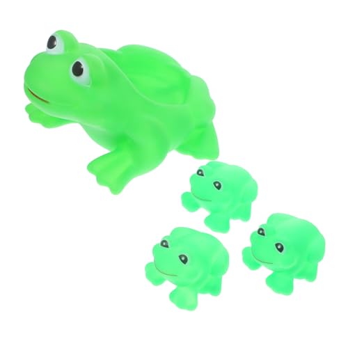 Milisten 4 Stück Teiliges Frosch Badewannenspielzeug aus Weichem Vinyl Babyfreundlich Fördert Kreativität und Eltern Junge Mädchen Interaktion für Junge Mädchen Badewanne und Duschen von Milisten