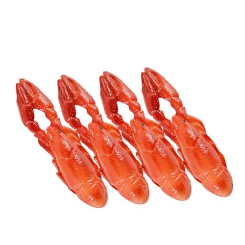 Milisten 4 Stück Teiliges Hummer Figurine Künstliche Hummer Deko für Garten Party Aquarium Lernspielzeug aus Realistische Details Leicht und Robust von Milisten