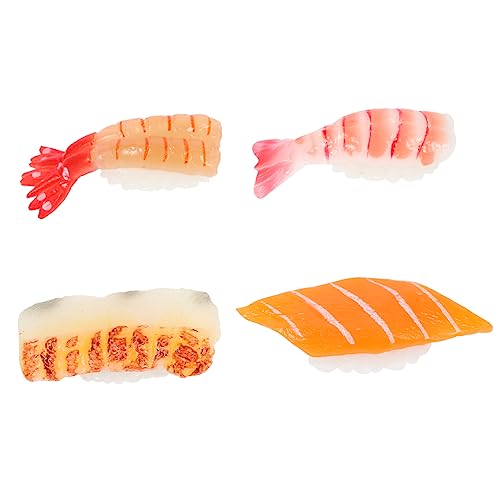 Milisten 4 Stück Teiliges Imitierte Sushi Modelle aus Realistische Dekoration für Kindergärten Küchen und Zuhause Gestaltete Spielzeuge für Fotos und Displays von Milisten