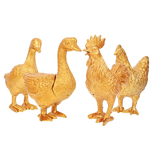 Milisten 4 Stück Teiliges Kleine Kunststoff Tierfiguren Goldfarben Realistische Geflügelmodelle für Ab Jahren Langlebige Miniatur Hühner Enten und Gänse zur Dekoration von Mini Gärten und Milisten 4 Stück Teiliges Kleine Kunststoff Tierfiguren Goldfarben Realistische Geflügelmodelle für Ab Jahren Langlebige Miniatur Hühner Enten und Gänse zur Dekoration von Mini Gärten und von Milisten