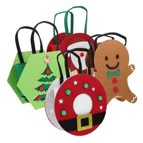 Milisten 4 Stück Teiliges Kleine Weihnachts Geschenktüten aus Filz Wiederverwendbare Xmas Candy Bags mit Niedlichen Cartoon Motiven Faltbare Stabile Tragetaschen für Süßigkeiten und Kleine Milisten 4 Stück Teiliges Kleine Weihnachts Geschenktüten aus Filz Wiederverwendbare Xmas Candy Bags mit Niedlichen Cartoon Motiven Faltbare Stabile Tragetaschen für Süßigkeiten und Kleine von Milisten