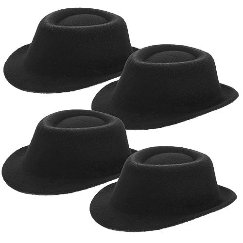 Milisten 4 Stück Teiliges Mini Jazzhut Kleine Puppenhüte aus Stabilem Material Dekorative Miniatur Hut Ornamente für DIY Partydeko und Puppenzubehör von Milisten