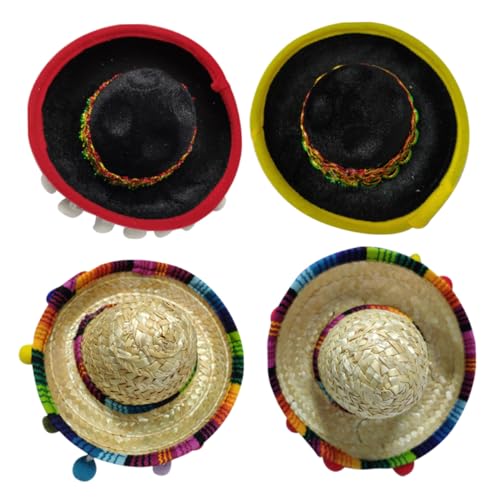 Milisten 4 Stück Teiliges Mini Sombrero Haarreifen Mexikanischer Hut Leichte Partydekoration für Festival Kostüm Motto und Erwachsene von Milisten