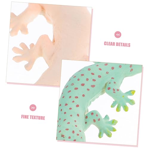 Milisten 4 Stück Teiliges Miniatur Gecko Modell Realistische Simulation für Lernspielzeug Pädagogische Tierfiguren zur Geckokognition und Dekoration von Milisten